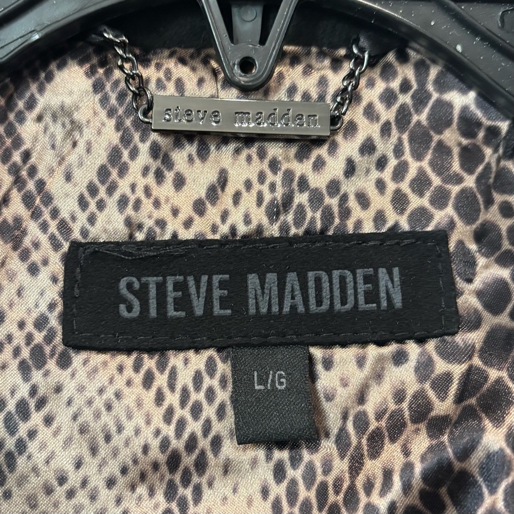 Steve Madden Juniors’ Black Belted Skirted Coat - Picture 4 of 16
